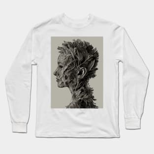 Leaves Woman Sculpture Long Sleeve T-Shirt